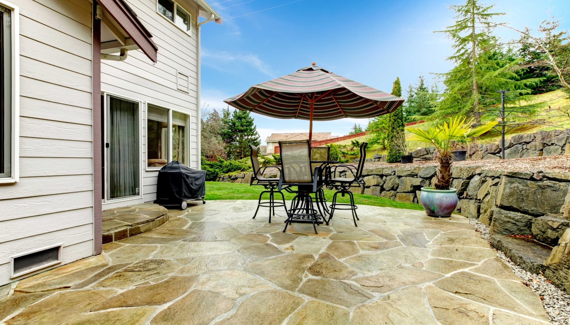 Beautifully Textured and Patterned Concrete Patios in Olympia, Washington area!